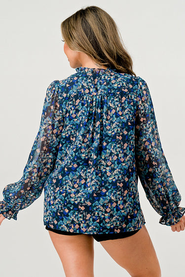 Long Sleeve Blouse with Smocked Detail